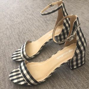 Checkered high heels